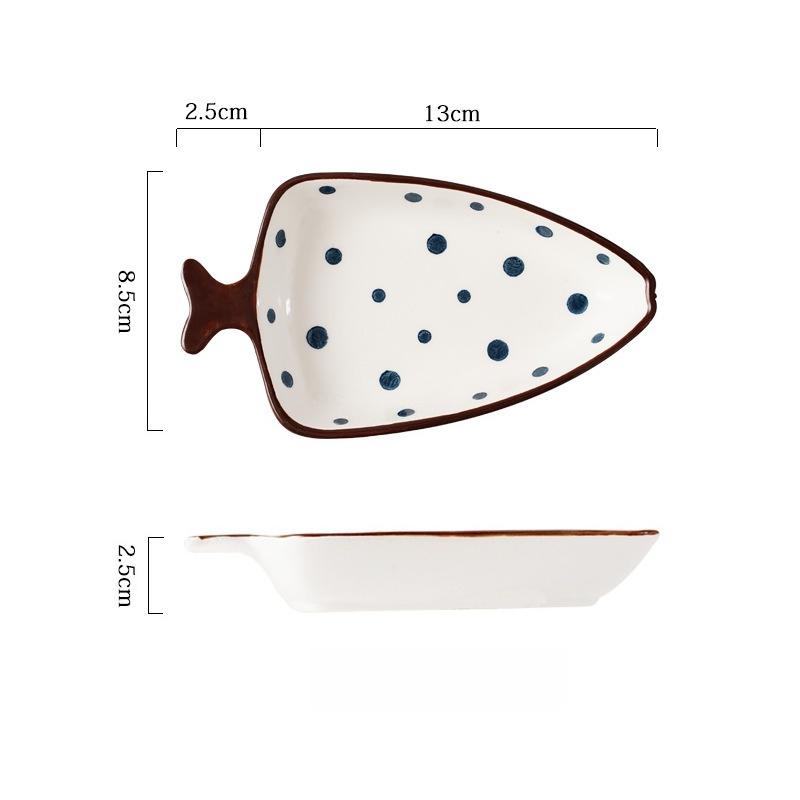 Japanese Creative Ceramic Snack Plate Dried Fruit Nut Snack Plate Grid Fruit Plate Small Vegetable Plate Household Tableware