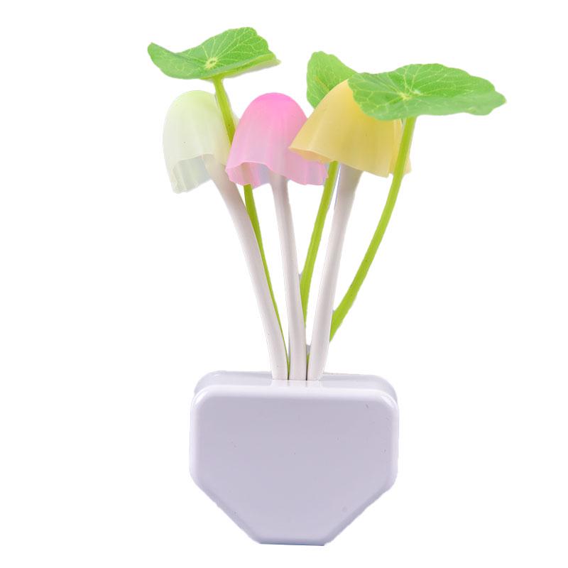 Romantic Led Night Light Mushroom Sensor Plug-In Wall Lamp Home Decor