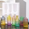 6Pcs Transparent Colored Glass Vase Hydroponic Plant Flower Bottle Nordic Style Living Room Home Office Desktop Decoration
