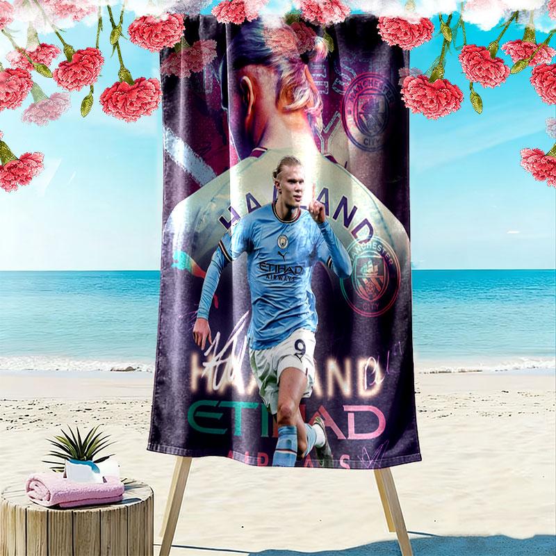 Football star Print Beach Towel, Large Soft Quick Dry Towel for Beach Camping Swimming