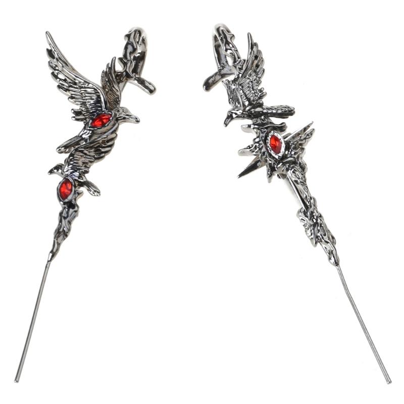 Gothic Crow Ear Cuff With Thorns Designs Jewelry Accessory for Trendy Fashion Enthusiasts Seek Unique Styles Daily Use