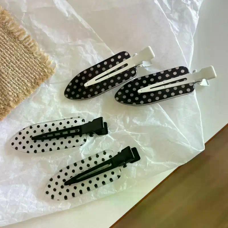 4/8Pcs Black White Polka Dot Hair Clips Cute Sweet Side Bangs Hairpin For Girls Lovely Daily Hair Accessories Gifts