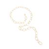 Punk Style Metal Oval Splicing Y-Shaped Necklace, Fashionable Geometric Hollow Stacked Wearing Long Neckline Women