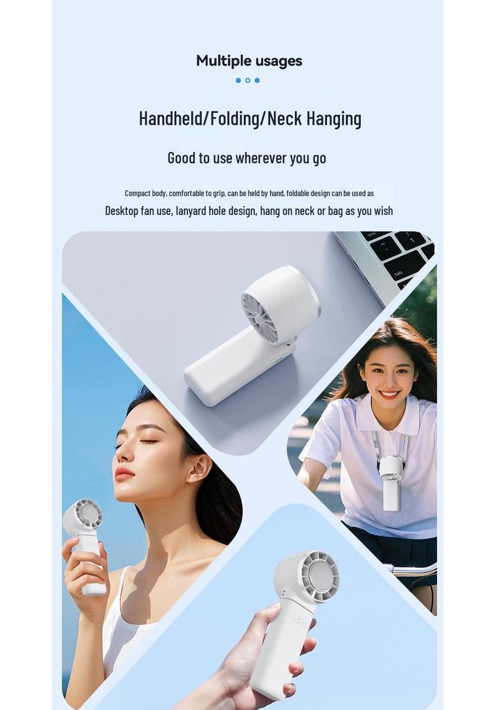 Portable USB Folding High-Speed Handheld Fan with Cross-Border Semiconductor Cooling and Strong Wind