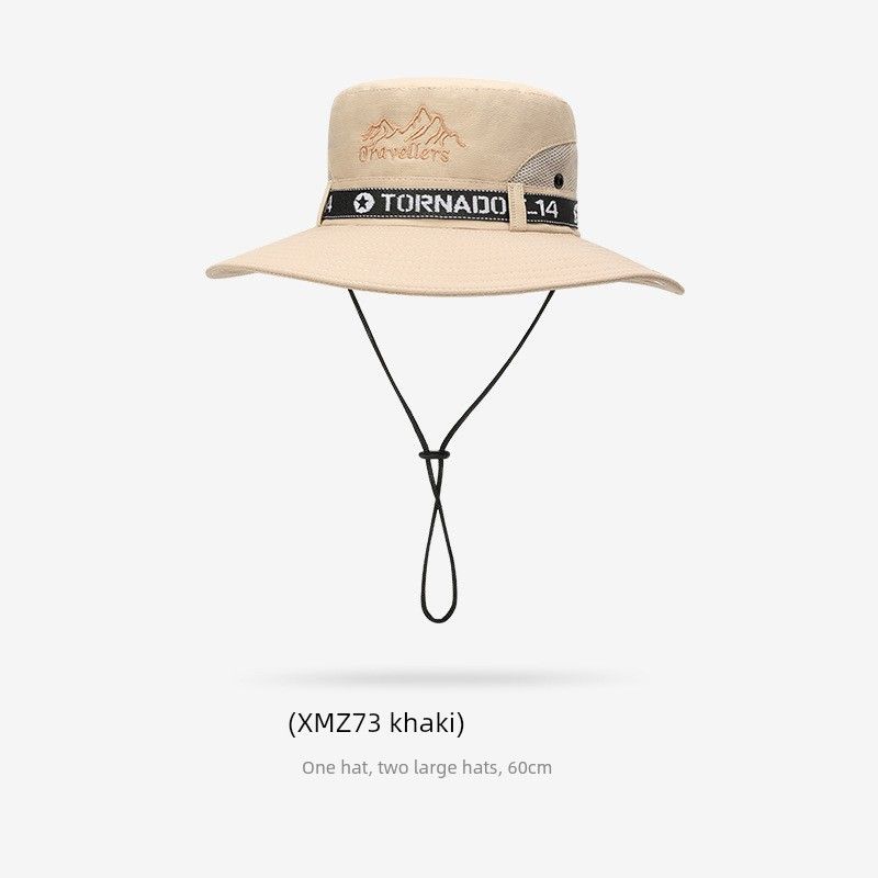 

Outdoor Hiking Sun-Shade Fisherman Hat Hiking Broad-Brimmed Hat Summer Sun UV Protection Fishing Waterproof Quick-Drying Hat XMZ73 [khaki]] Free size L [62cm]]