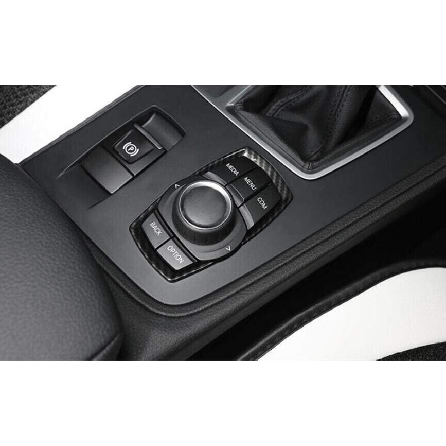 Carbon Fiber Style Console Multimedia Button Frame Decor For BMW F20 F21 F22 F23
