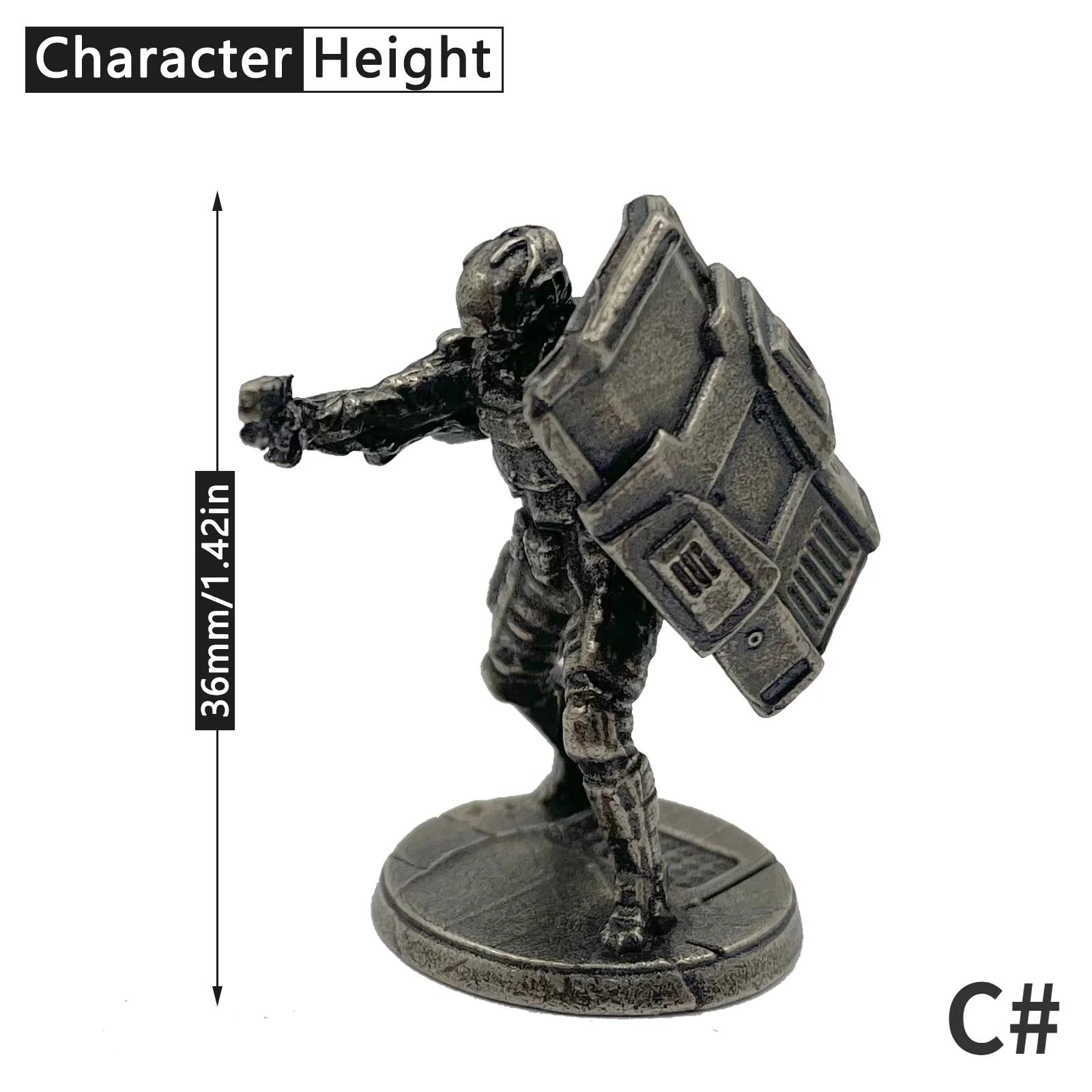 

1pcs Vintage Solid Cupronickel Mech Soldier Model Figure Futuristic Warrior Toy Desktop Game Ornament Boy Gift