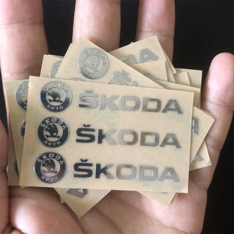 YAQ1 Metal Creative Car Emblem Badge Waterproof Dirt-proof Stickers For Skoda Octavia Rapid Fabia Superb Kodiaq Karoq Kamiq Scala