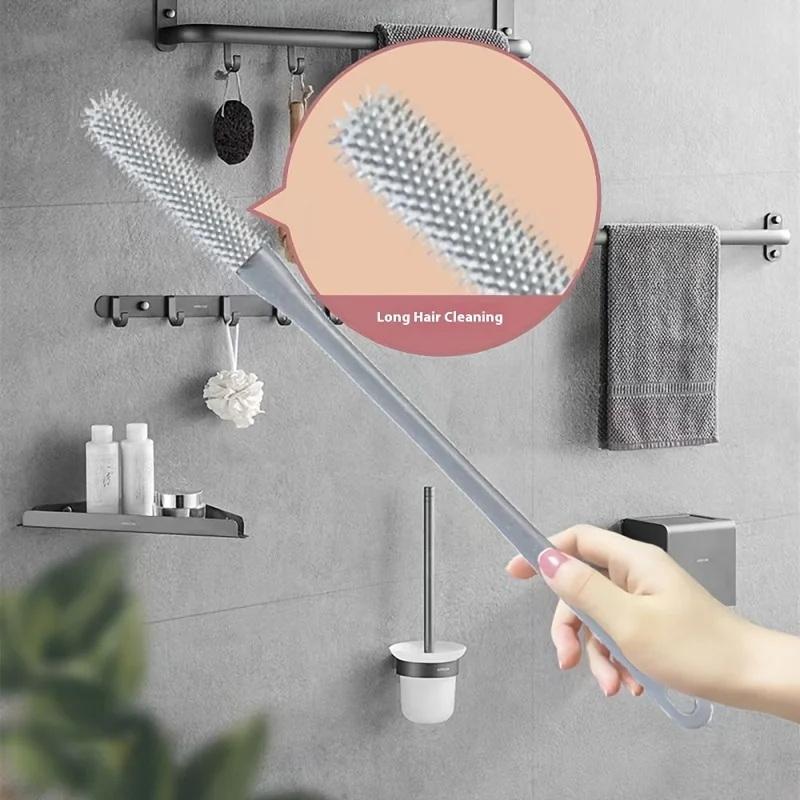 Cepillo para Pies Ergonómico con Mango Largo, Limpiador de Dedos de Pies de Silicona Suave, Cepillo de Baño Exfoliante para Masaje de Pies