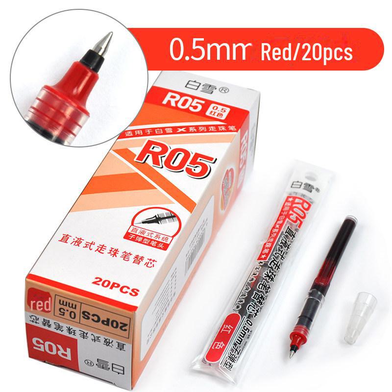 Snow White Quick-Dry 0.38mm Liquid Ballpoint Pen, Refillable, Large-Capacity for Office & Study