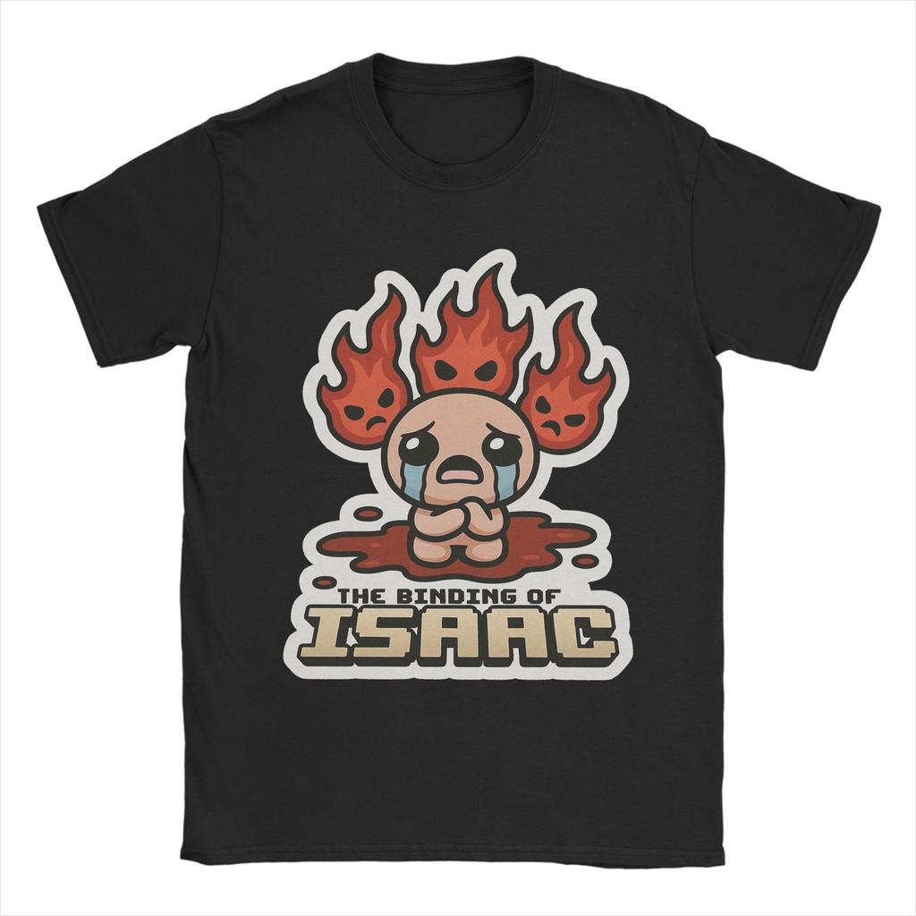 The Binding of Isaac Inspired Flame T-Shirt Unisex Vintage Cotton Tees Round Collar Short Sleeve T Shirt Plus Size Clothes