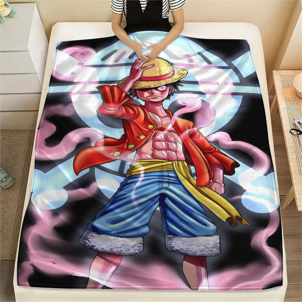 One Piece Monkey D. Luffy Flannel Blanket Unique Print Perfect For Home Bed Sofa Chair Picnic Travel -HE33