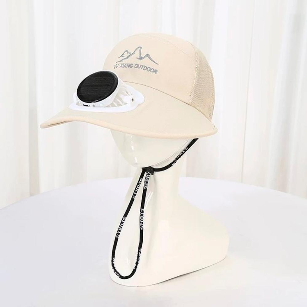 Mesh Wide Brim Fan Cap Breathable Solar Cooling Hat Practical Sun Hat with Solar Fan  Men/Women