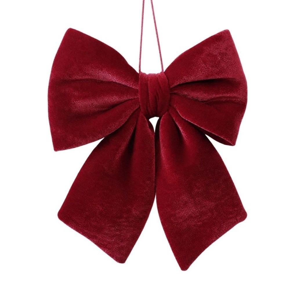 Velvet Christmas Bow Red Christmas Tree Ornament Christmas Hanging Ornament Party Decorations