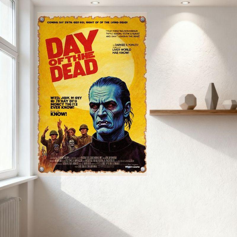 Vintage 'Day of the Dead' Movie Poster Metal Tin Sign Retro Horror Wall Decor for Home Bar Cafe Club Man Cave Decoration