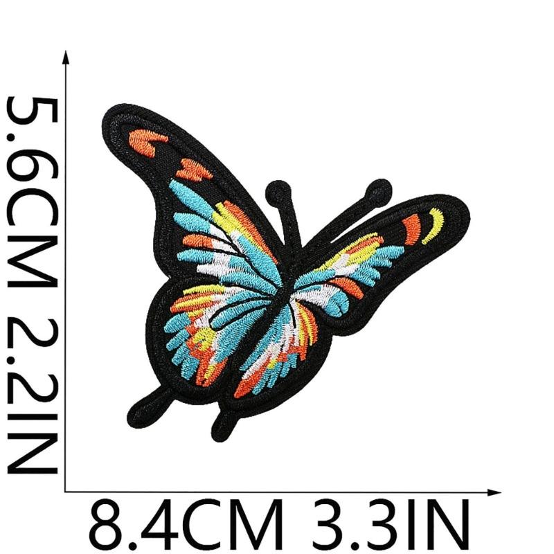 Butterfly Applique Designs with Embroidered Texture, 10 Assorted Appliques for Decorating Clothing, Shoes, Bags, and Fabric Craft Projects
