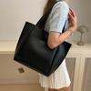 Women Large Capacity Top-handle Bags High Quality Solid Color Leather Shoulder Shopper Bags for Women  Designer