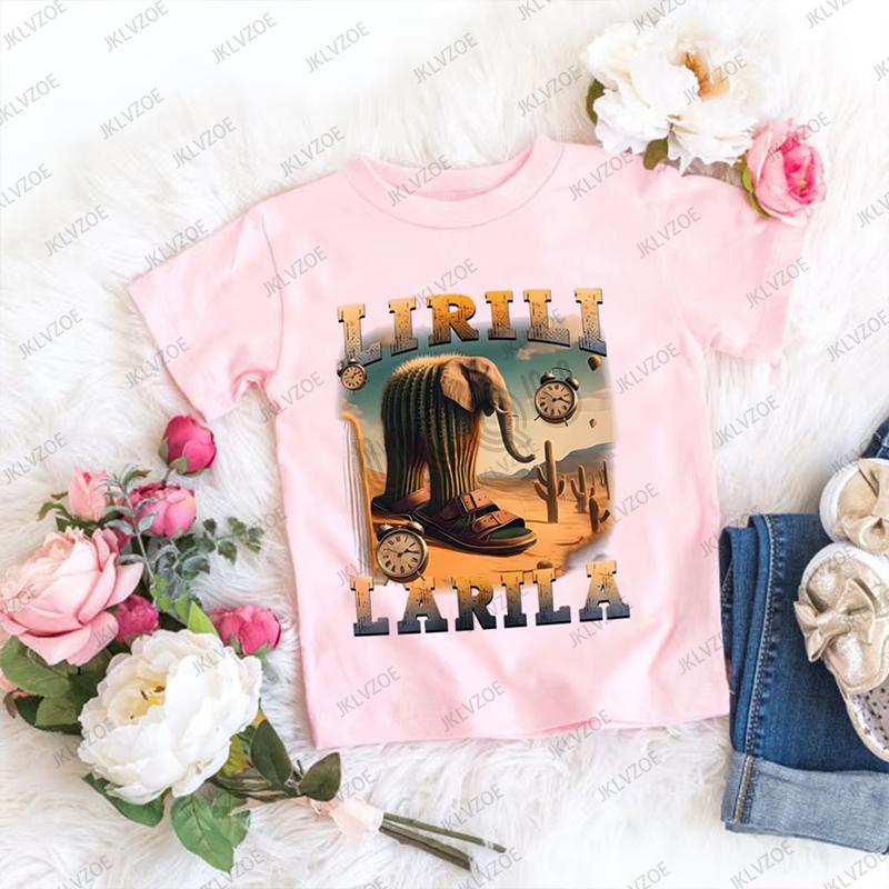 Cappuccina Ballerina Funnu Italian Brainrot Meme Cotton Children Tshirt Summer Sports Tees Boys Girls Clothes Casual Kids Tops