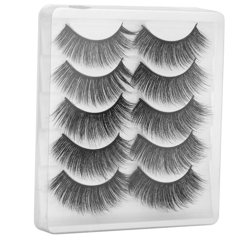 5 Pairs Stage Makeup Thick Dense Curly False Eyelashes Reusable False Lashes Set008