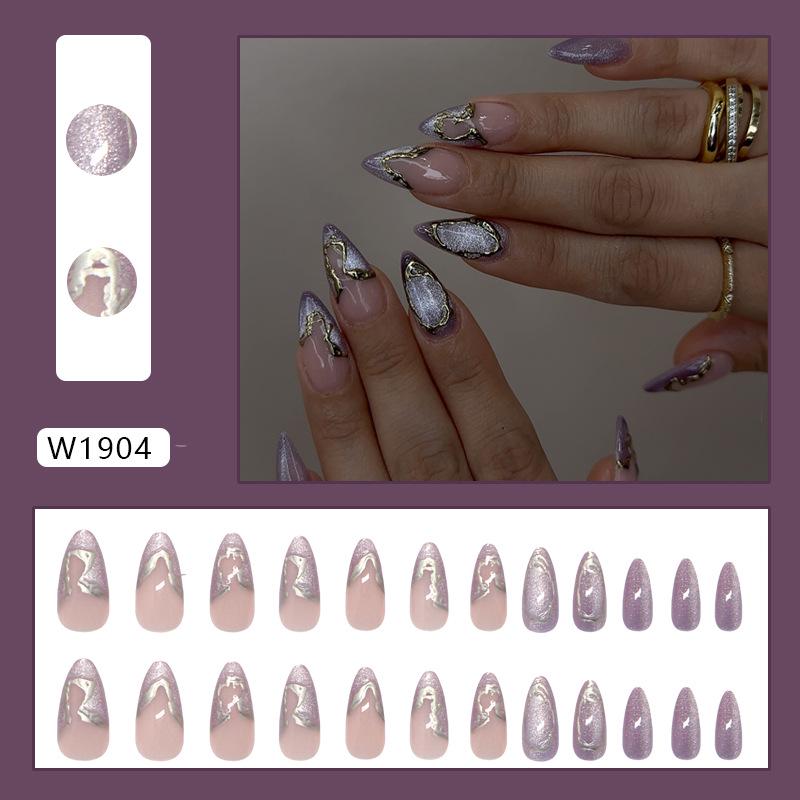 High-End Cat Eye Wearable Nail Stickers & Removable Fake Nail Patches - Ins Style
