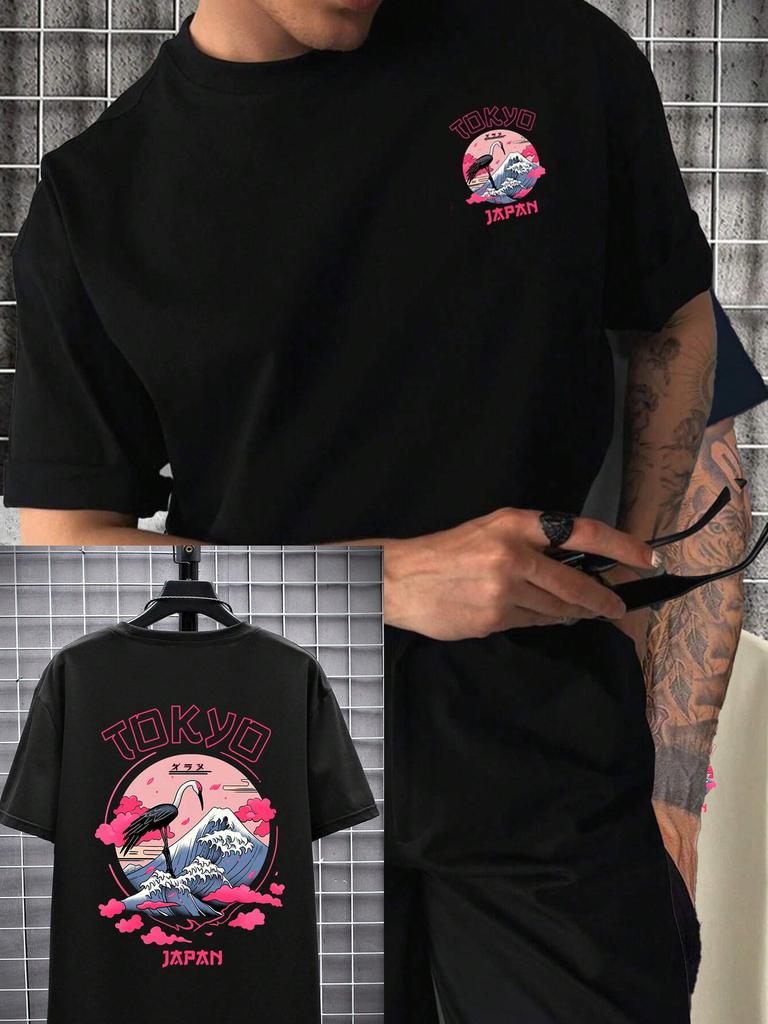 Tokyo Men Cotton T-shirt Luxury Brand Fashion Big Size Top Casual Short Sleeve Streetwear Classic Print New Arrival Tee S-4XL