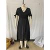 Women's Elegant Off-shoulder V-neck Patchwork Chiffon Faux Two-piece Irregular Plus Size Dress