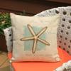 45X45Cm Beach Coast Lighthouse Conch Starfish Pattern Polyester Pillowcase Cushion