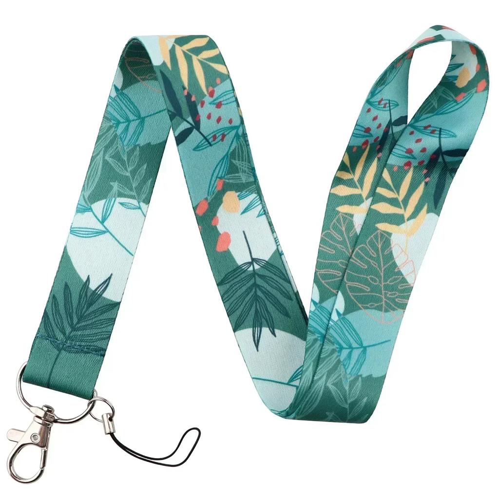Green Plant Card Holder Case Student Badge Work Access Card ABS Plastic Lanyard Card Cover Bags for Women Girl