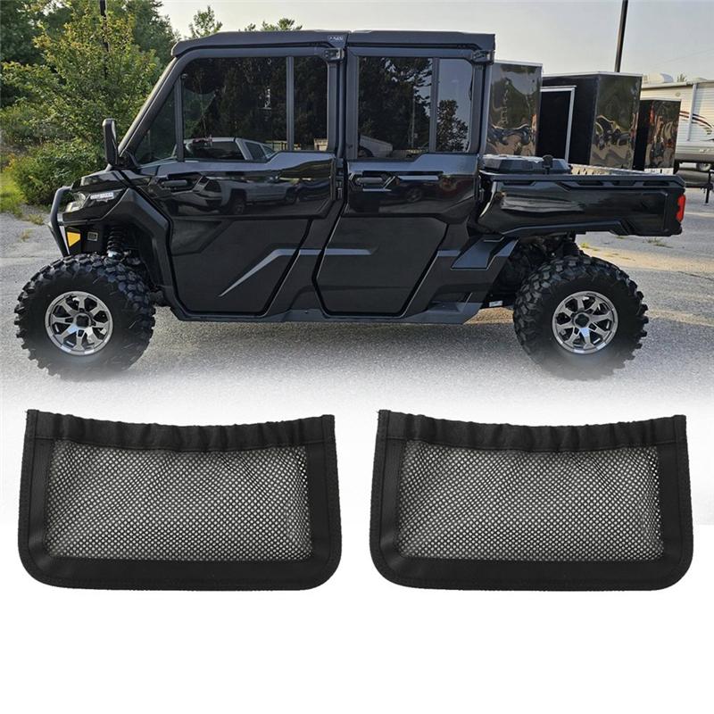 A28G-UTV Rear Backrest Storage Nets For Can Am Defender Max Accessories Replacement 715003019 2 Pack