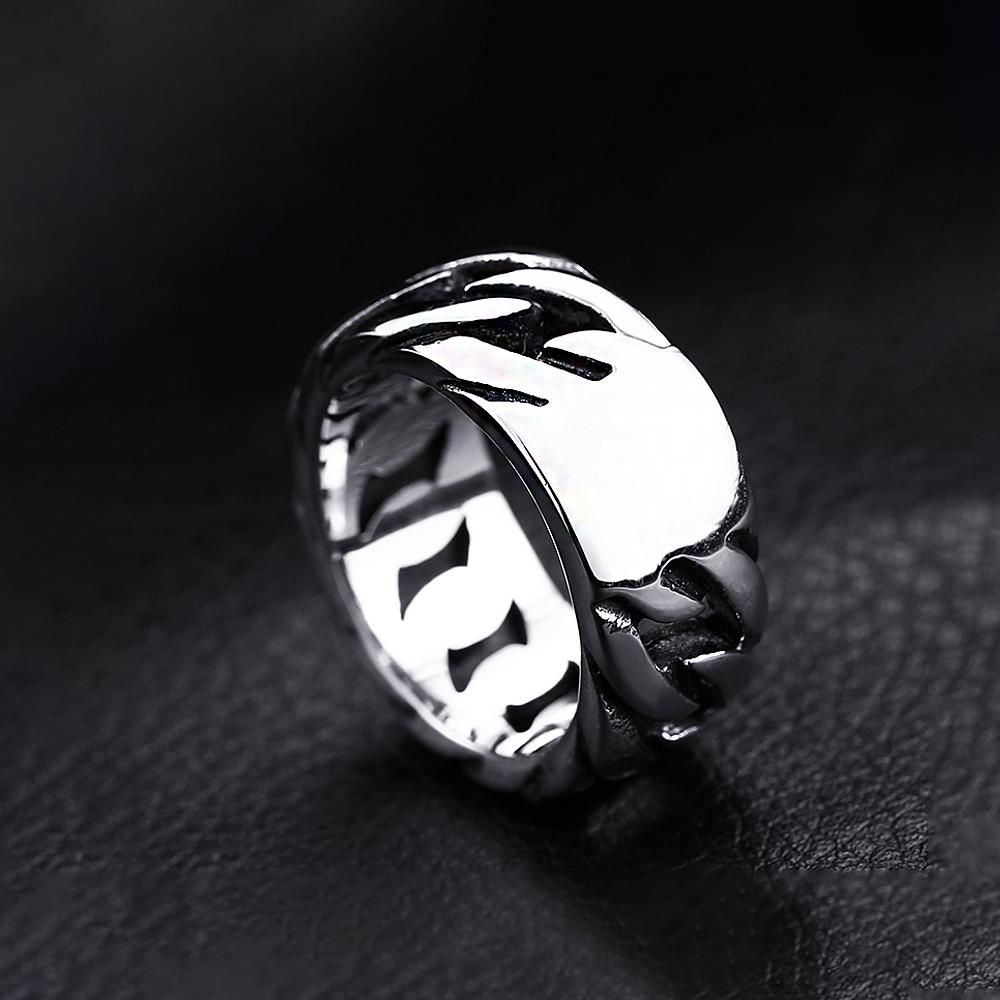 Fashion Simple 316L Stainless Steel Link Chain Rings For Men Women Punk Hip Hop Personality Retro Ring Party Biker Jewelry Gifts