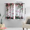 Set Of 2 Flat Printing Curtains Butterfly Pink Rose Versatile Durable Polyester Without Electricity Party Decorations Curtain