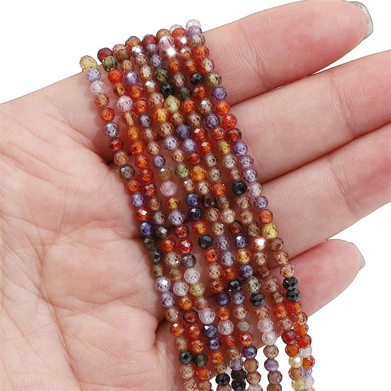

3 мм 120 шт./пакет натуральный многоцветный циркон граненые круглые бусины для изготовления ювелирных изделий своими руками браслет серьги 3mm 120pcs разноцветный