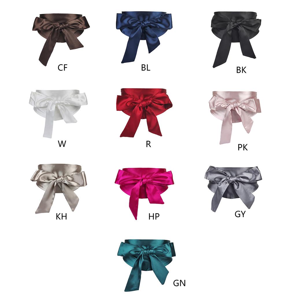 Women Wide Waist Belt Vintage Elegant Wide Under Bust Corset Rope Decorative Women Satiny Corset with Bowknot Closure