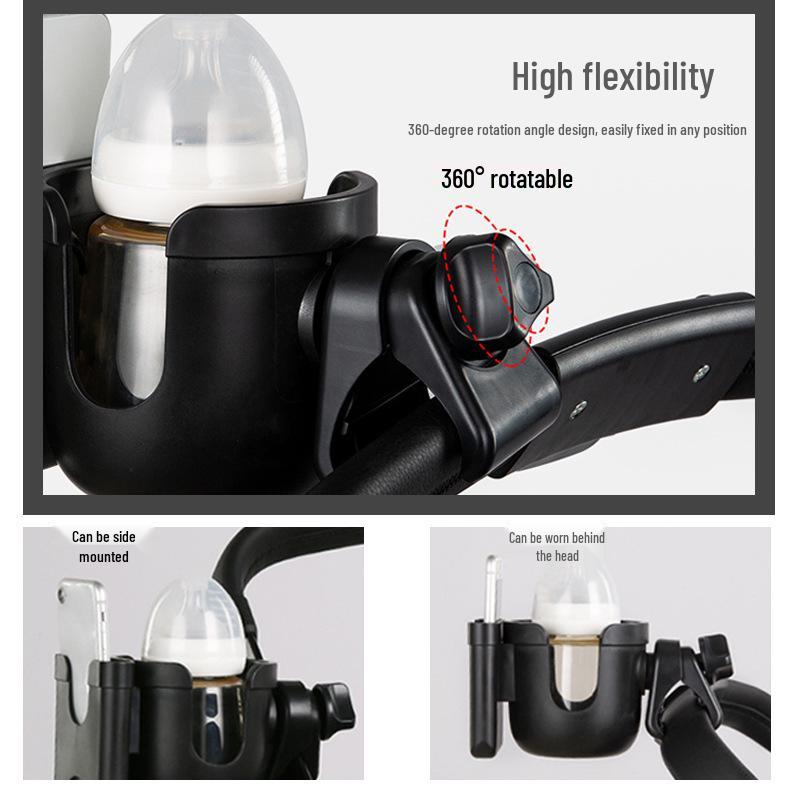 Baby Stroller Cup & Phone Holder - Multi-functional Tray for Water and Milk Bottles