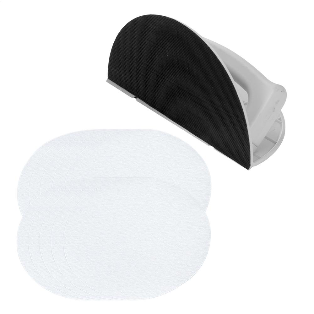 Multifunctional Sandpaper Rack Self-adhesive Handheld Sanding Sandpaper Tool Semi-Circular Angle Sander Kit for polishing