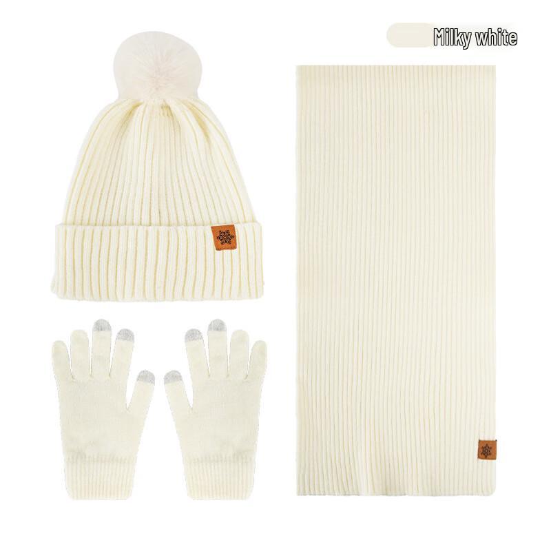 Wool Knitted Hat, Scarf, and Glove Set