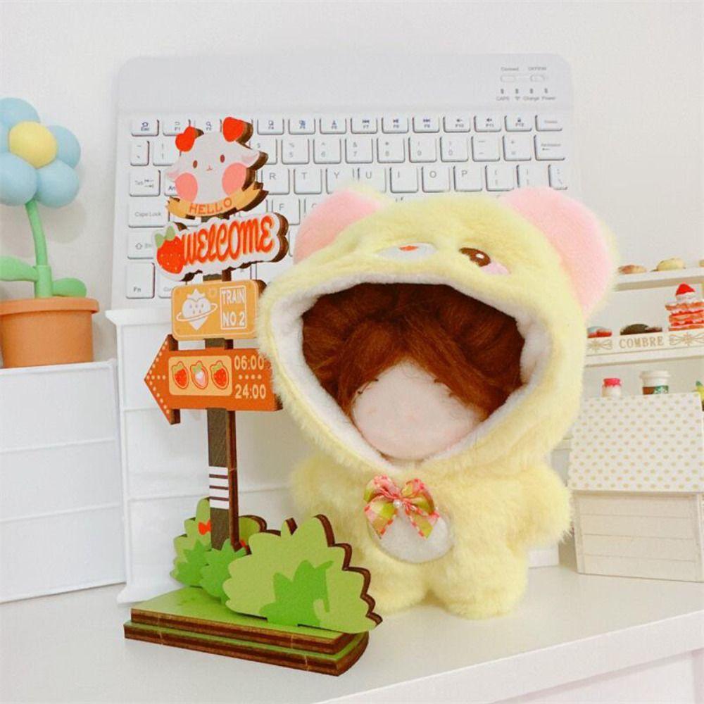 Plush Cartoon Animal Jumpsuits 10cm Hairy One-piece Garment Toys Doll Clothes  Stuffed Cotton Doll