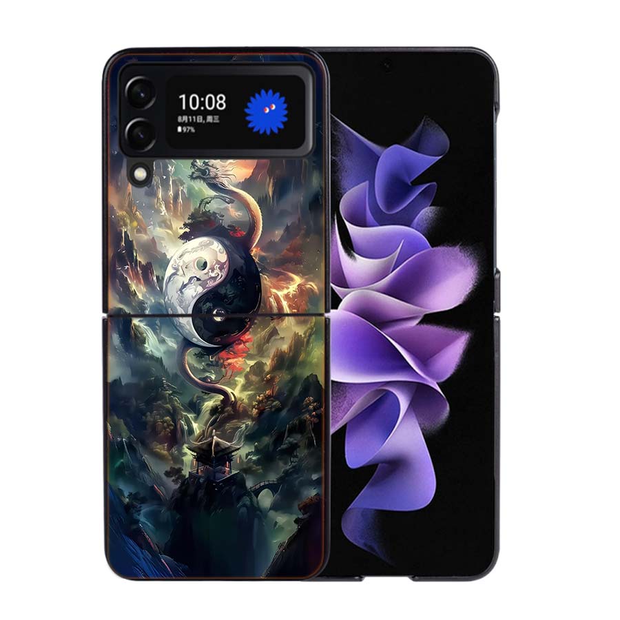 Balance of Elements The Eternal Yin-Yang Phone Case For Samsung Z Flip 7 6 5G Galaxy Z Flip4 Z Flip5 Z Flip3 Coque Black Hard PC