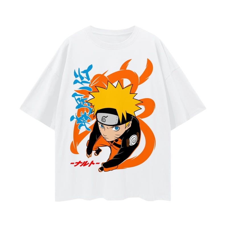 Cotton Bandai Authorized Hot Selling Anime Naruto 9tailed Naruto 2D Printed Comfortable Casual Short Sleeved Shirt