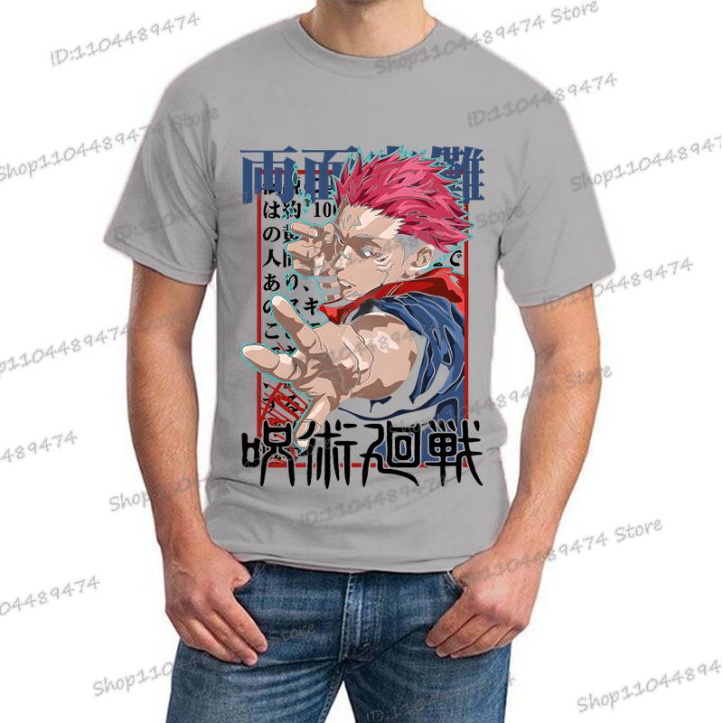 Anime Jujutsu Kaisen Yuji Itadori T Shirts Men Women Short Sleeve Harajuku T-shirts Yuji Itadori Retro Round Neck Y2K Tops Tees