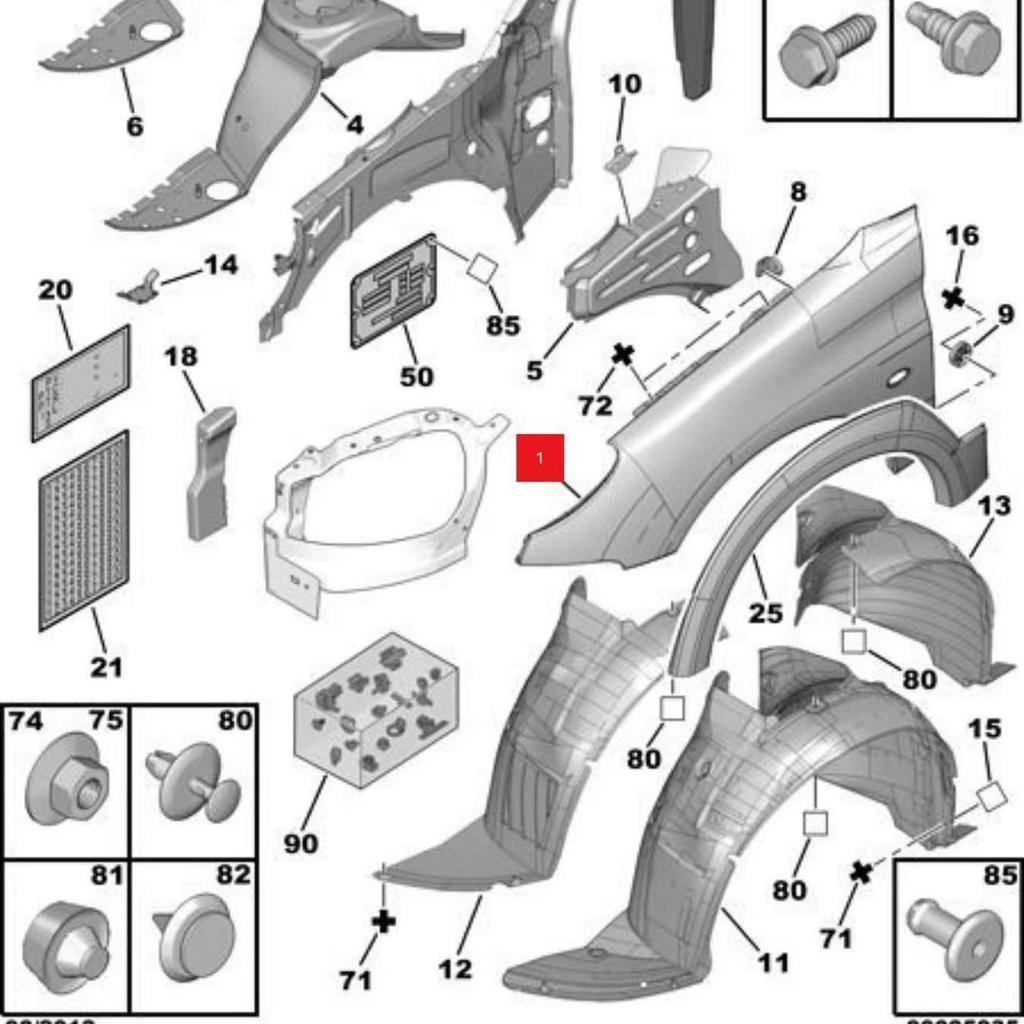Parafango Anteriore Compatibile Peugeot 206, Modelli 7840K0 & 7841L8