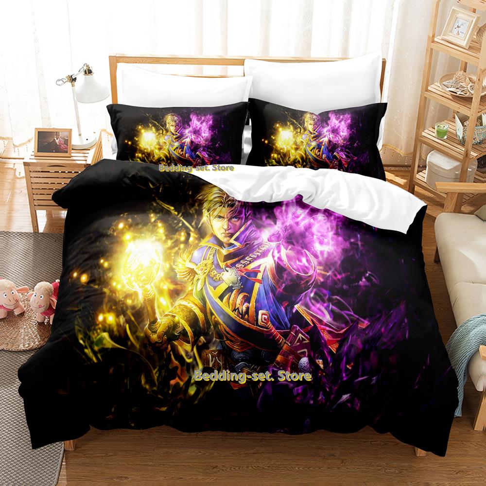 2023 Game Hearthstone Heroes Of Warcraft Bedding Set Cartoon Anime three-piece Set Teenager Bedroom Duvetcover Sets
