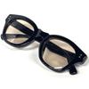 [FashionBerry] Black x Light Brown Big Frame Boston-Style Sunglasses, Fashion Glasses, Clear Lenses, UV Protection, Lightweight, Men's & Women's,