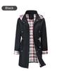 New Women's Water-Repellent Trench Coat with Plaid Lining - High-Quality Jacket