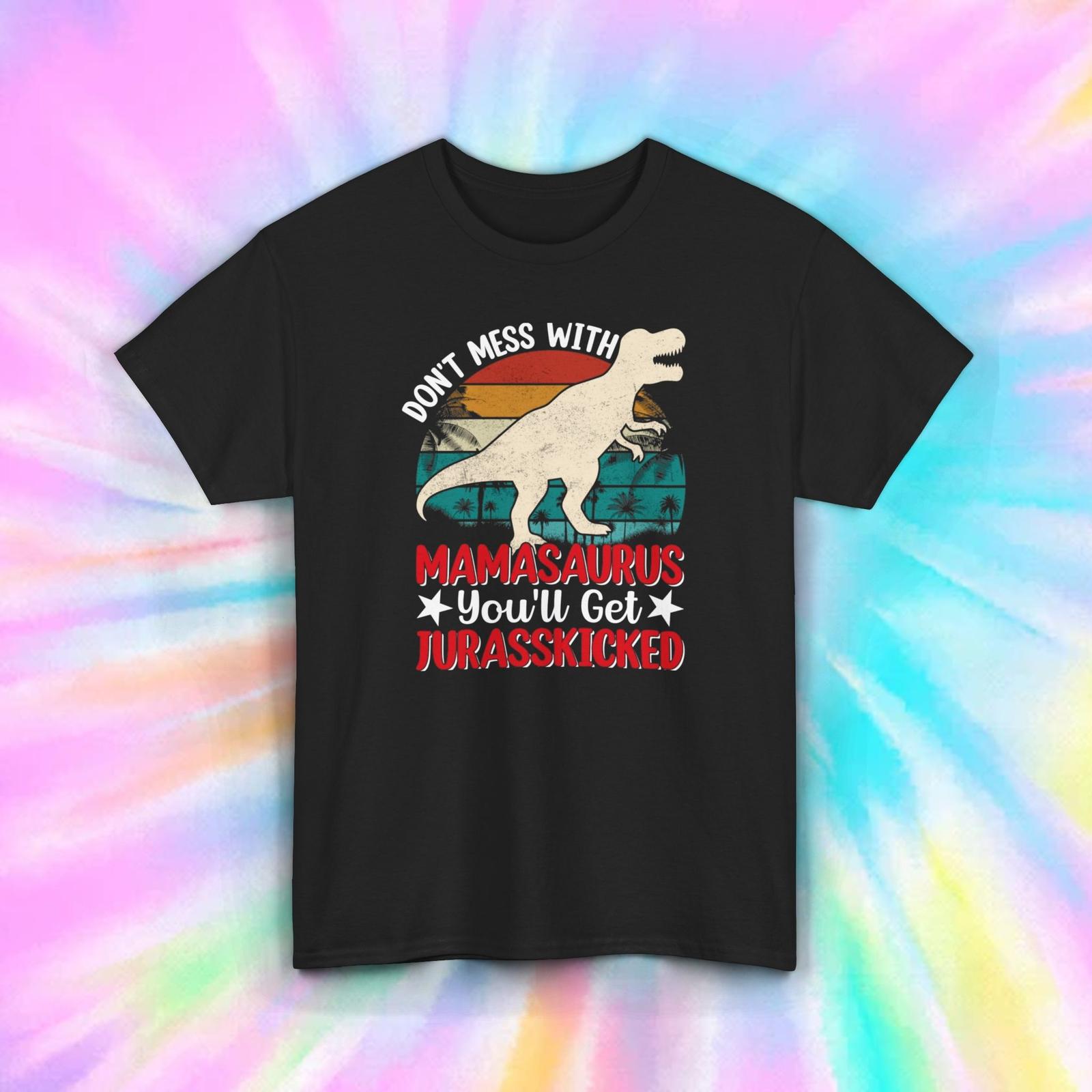 Mamasaurus T-Shirt Mens Womens Tees Top | Funny Dinosaur Mom Graphic Tee | Mother s Day Gift | S-5XL S