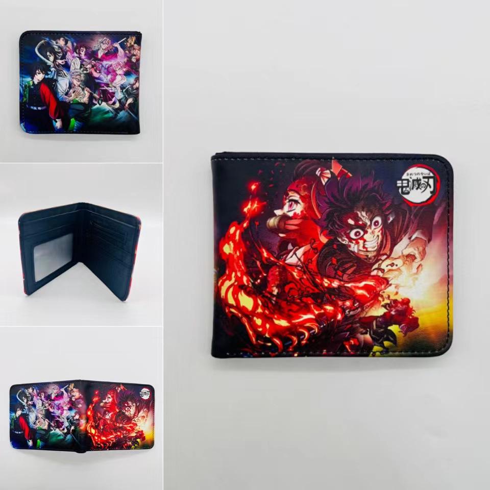 Japan cartoon comics Demon Slayer Short Fold Wallet Cartoon Coin Purse Suitable for Students 0006