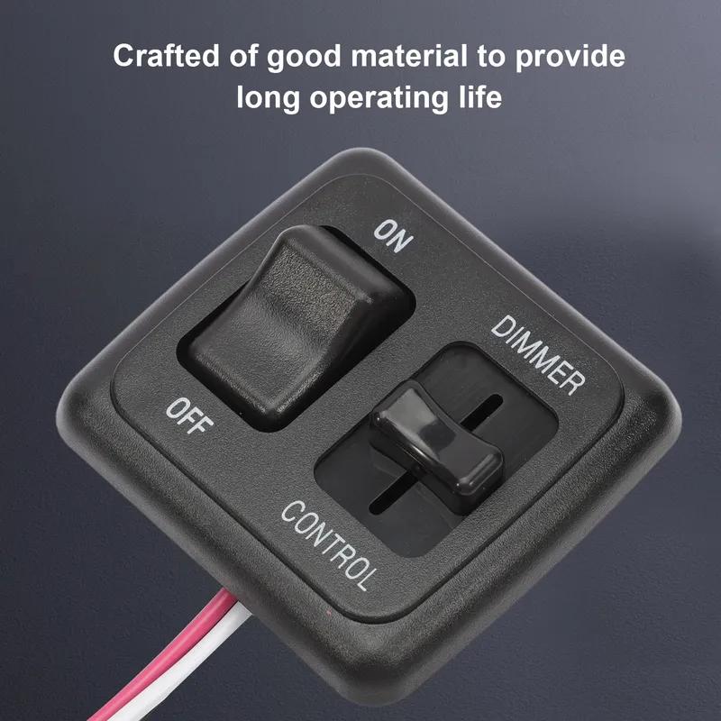 12V DC RV Toggle Dimmer Switch High Side Dimmer Light Switch for for Dimmable LED Halogen Incandescent - RV Auto Truck Marine