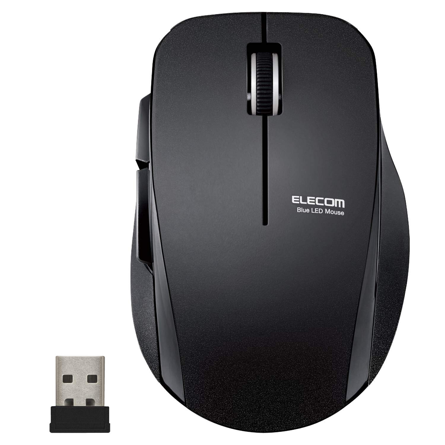 

ELECOM Wireless Mouse (Receiver Included), Medium Size, 5 Buttons (Back and Forward Buttons), Quiet, Black, M-FBL01DBXSBK