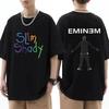 Camiseta Estampada Rapper Eminem Slim Shady Moda Masculina Feminina Hip Hop Vintage High Street Camisetas Algodão Oversized Streetwear