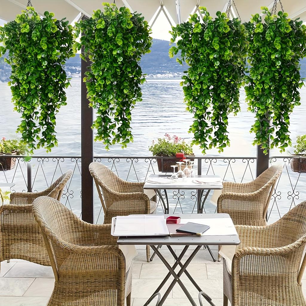 2 Pcs Artificial Hanging Plants with Perfect Elegant Leaf Touch, Perfect for All Perfect Holiday Scene Layout Decoration, Evergreen and Durable